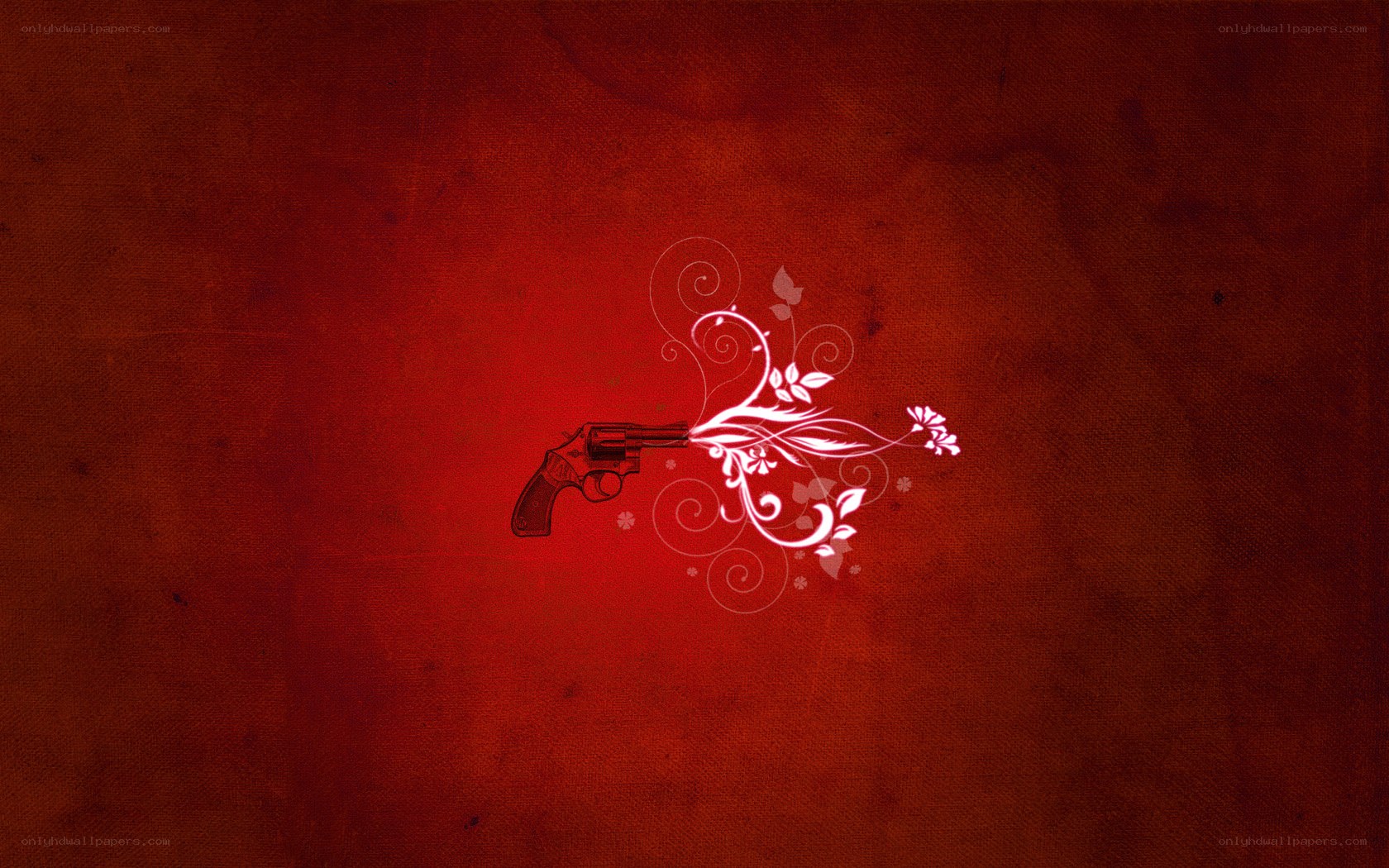 gun with floral design