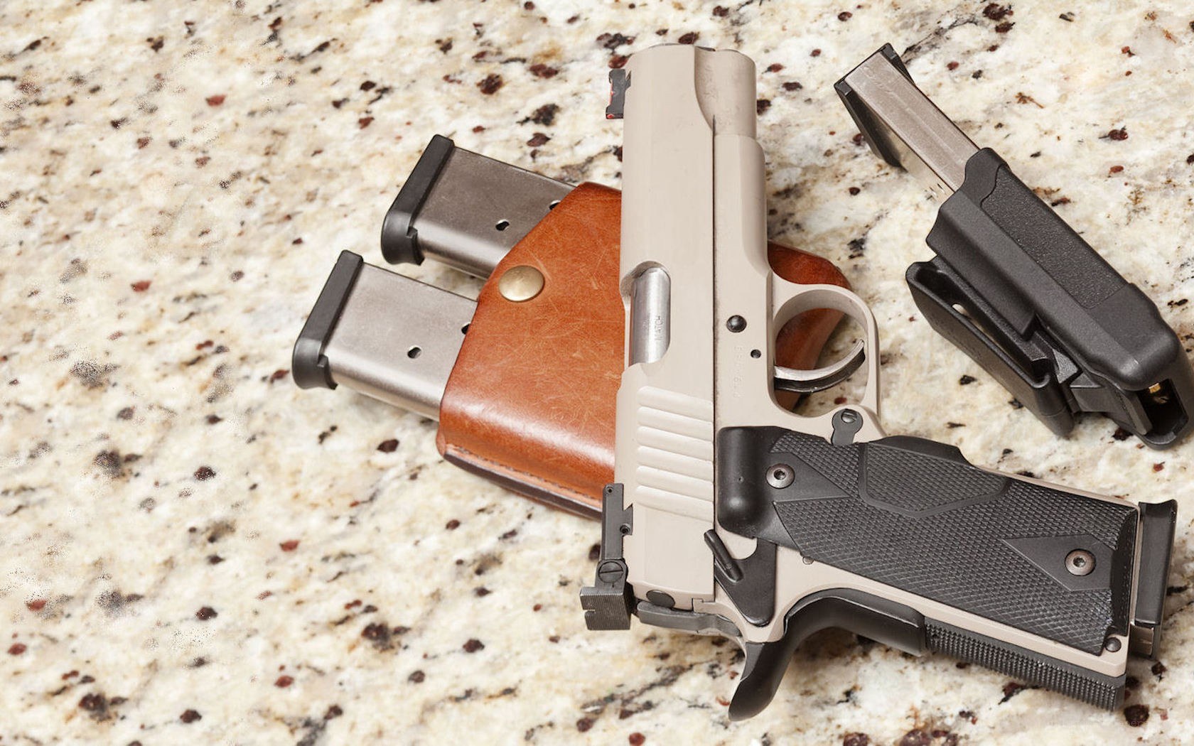gun with magazines and holster