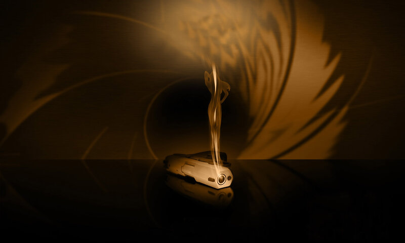Gun with Smoke Figure