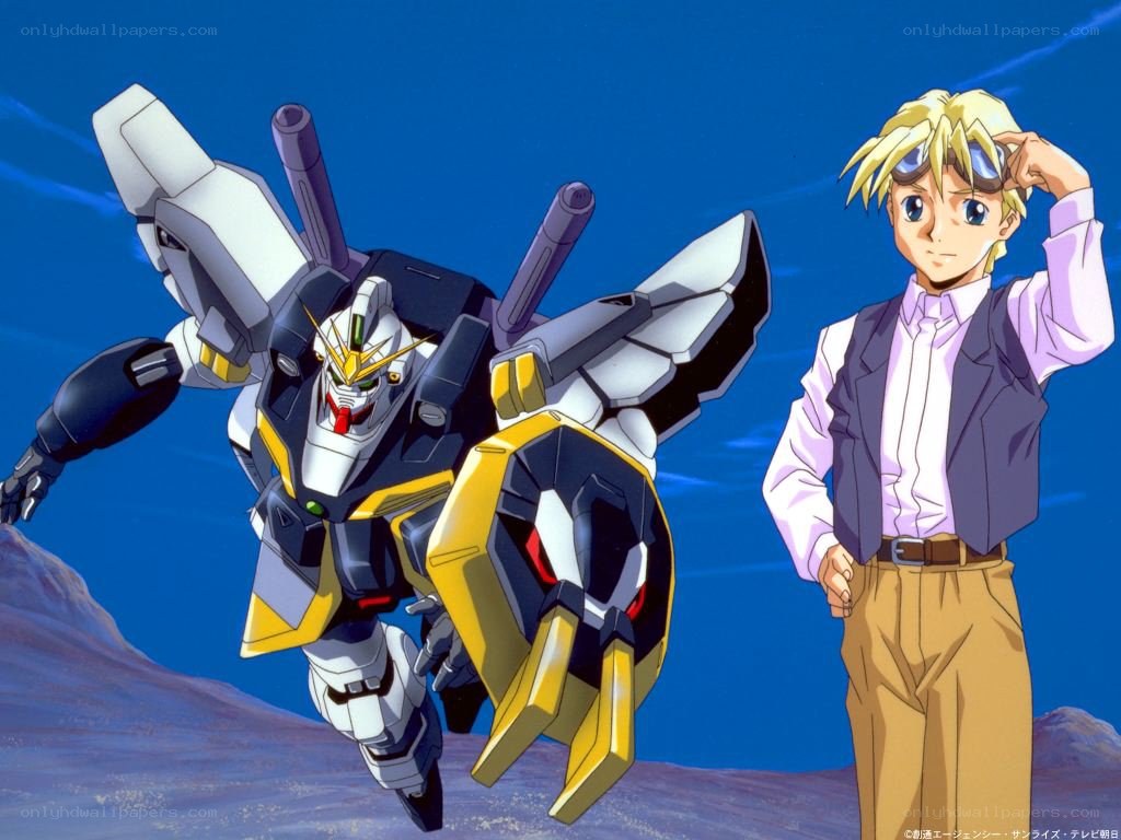 Gundam and pilot on alien planet