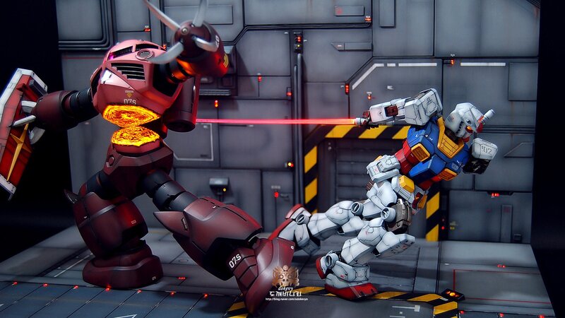 Gundam battle scene