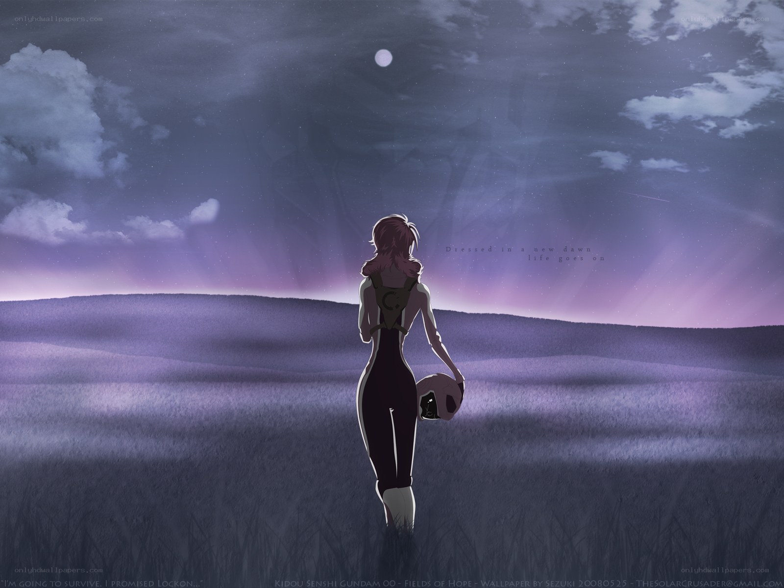 Gundam character in a field
