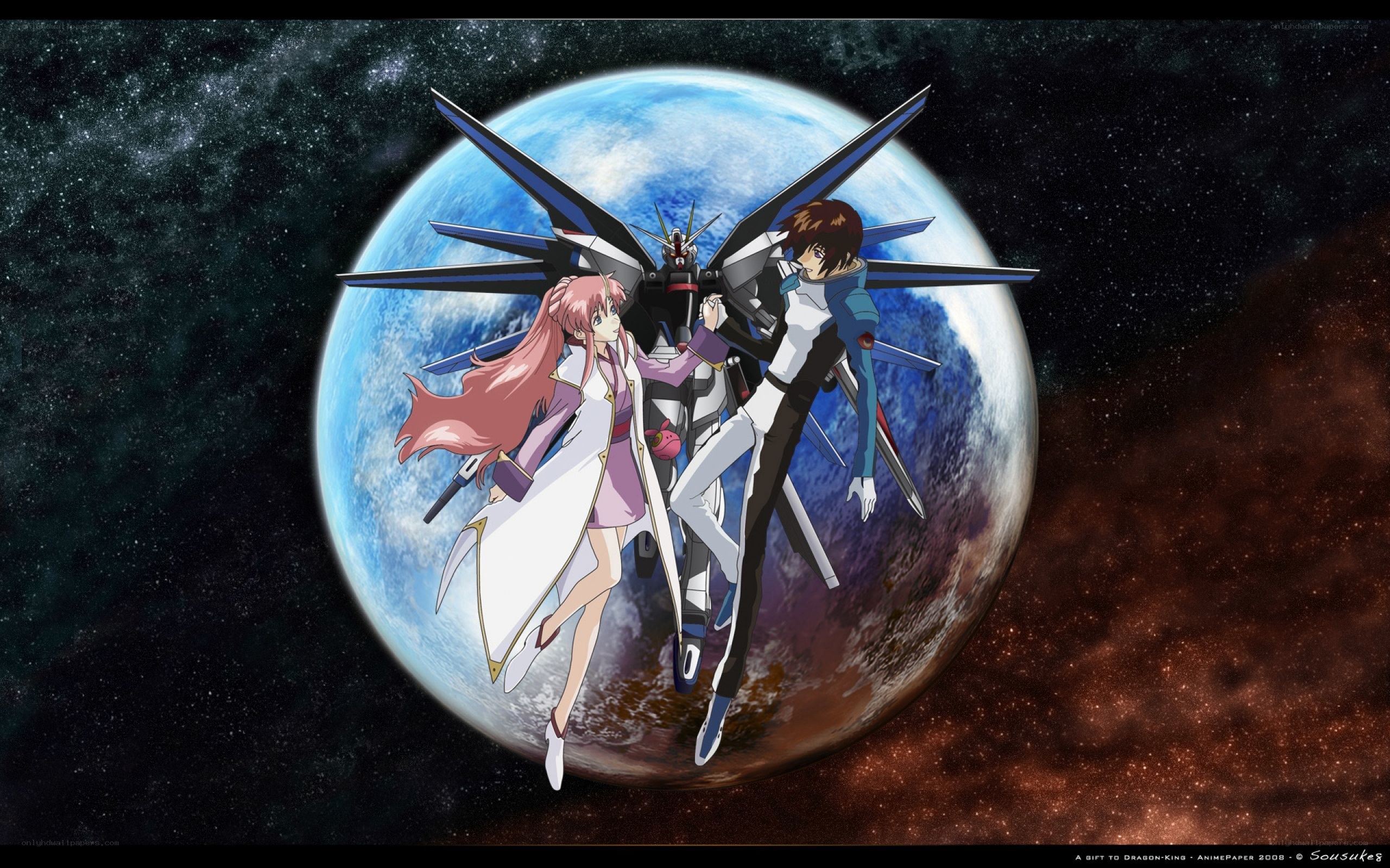Gundam characters in space