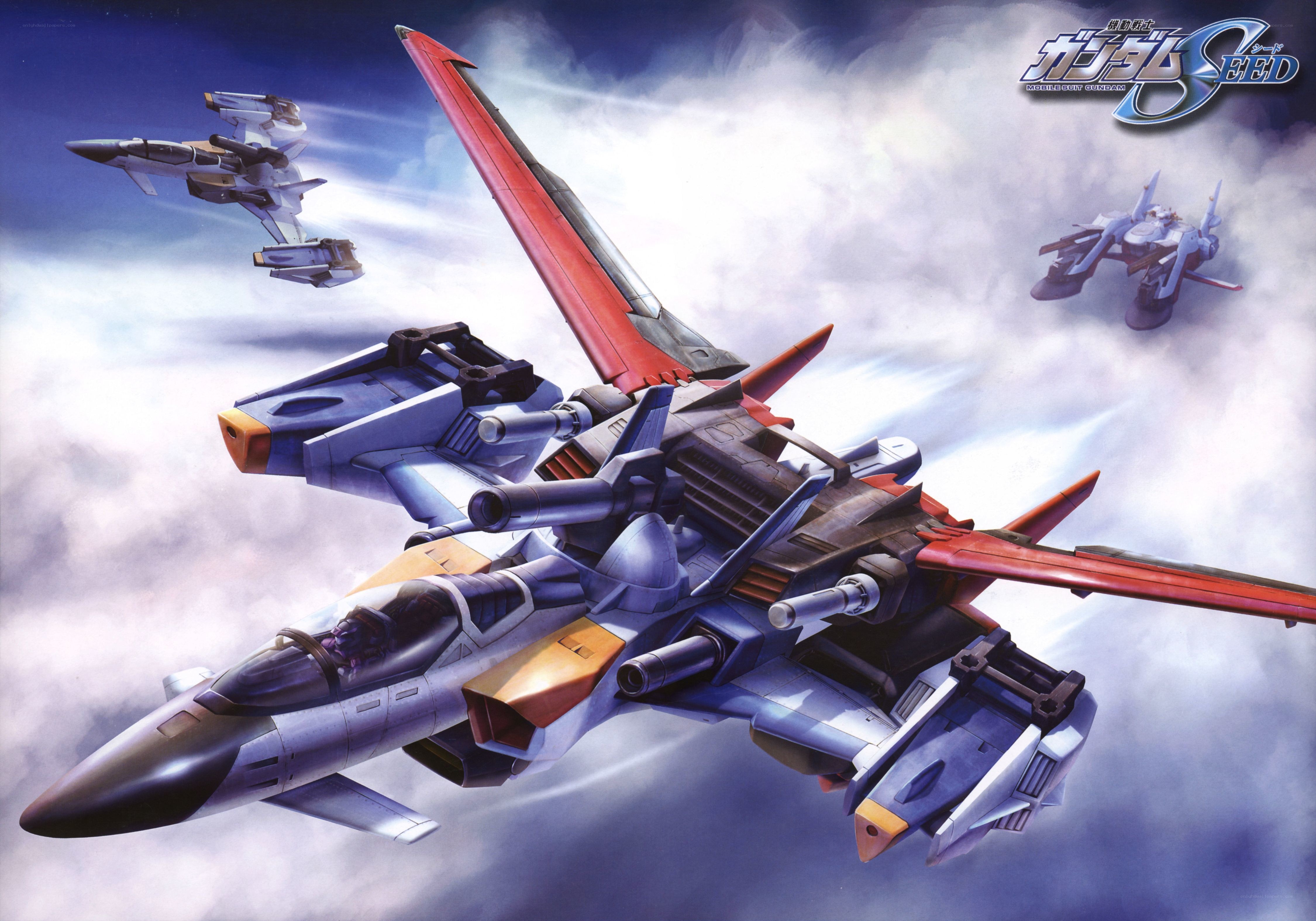 Gundam fighter jets in flight