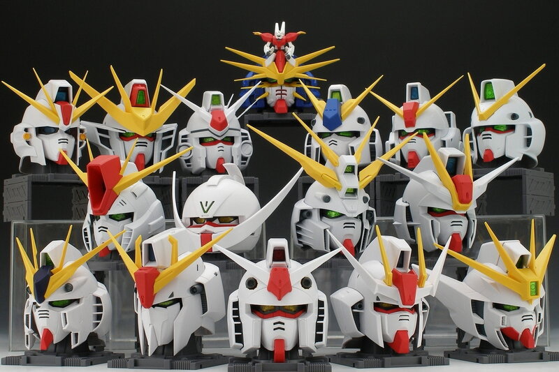Gundam head collection