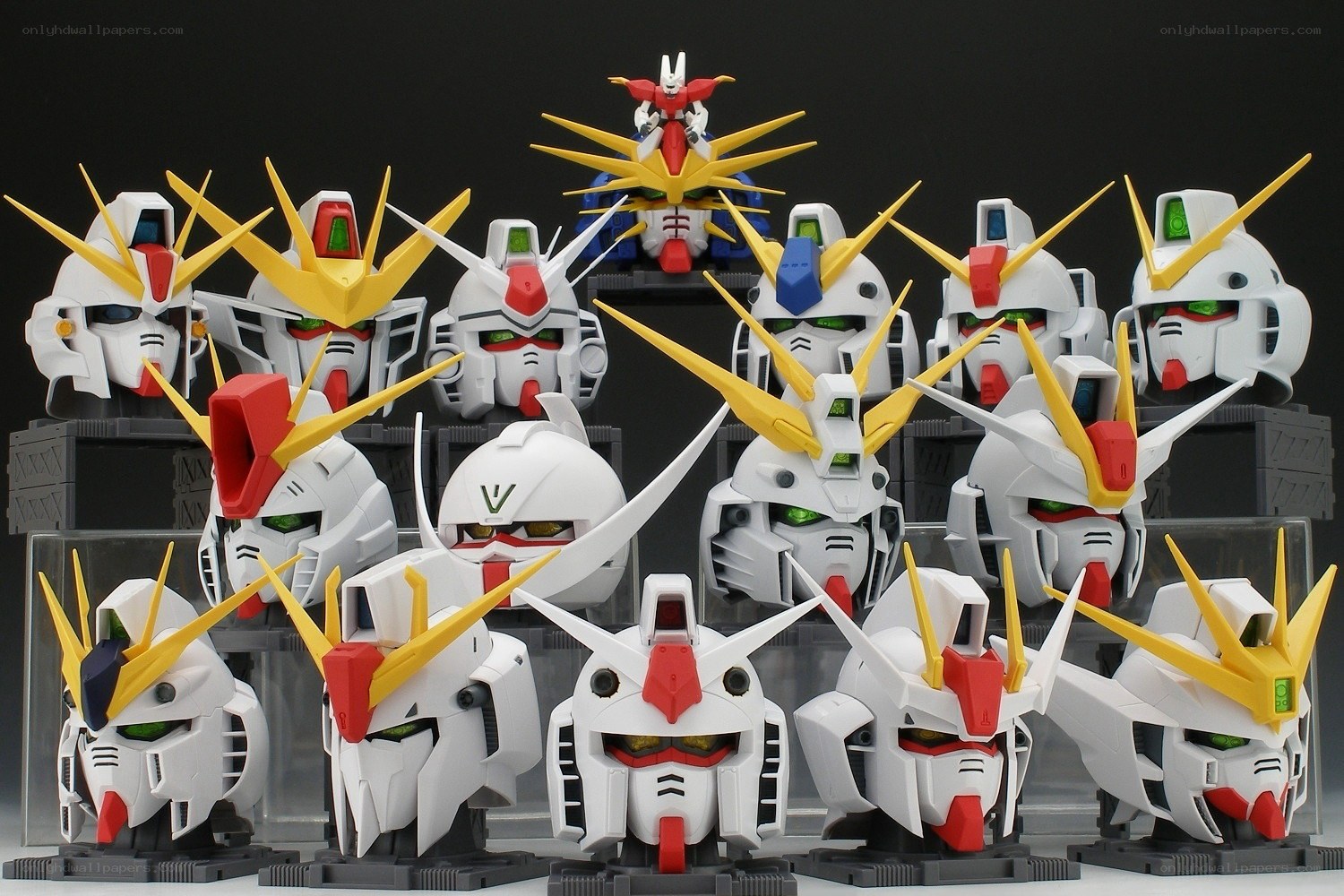 Gundam head collection