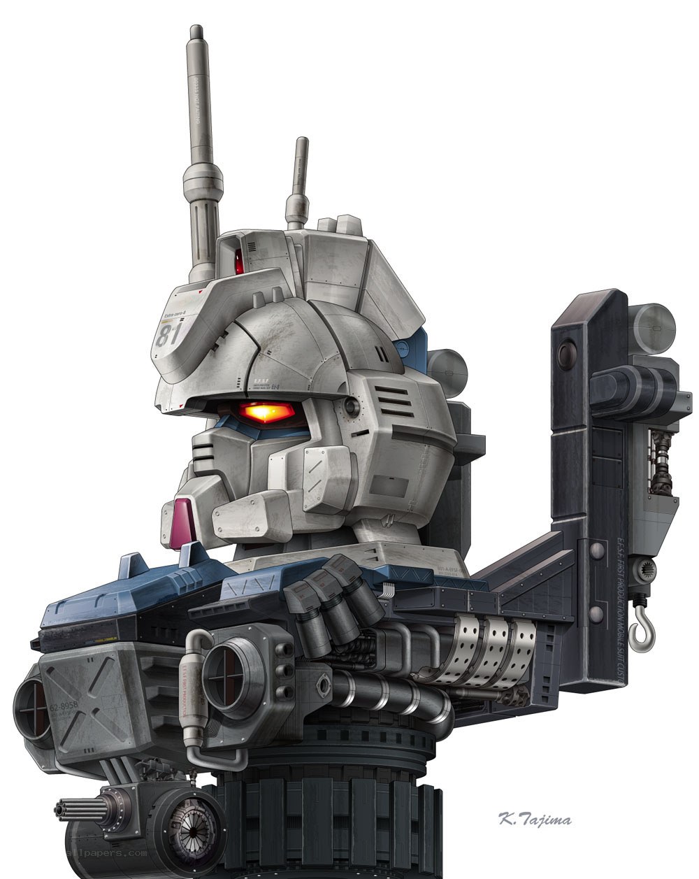 Gundam head sculpture