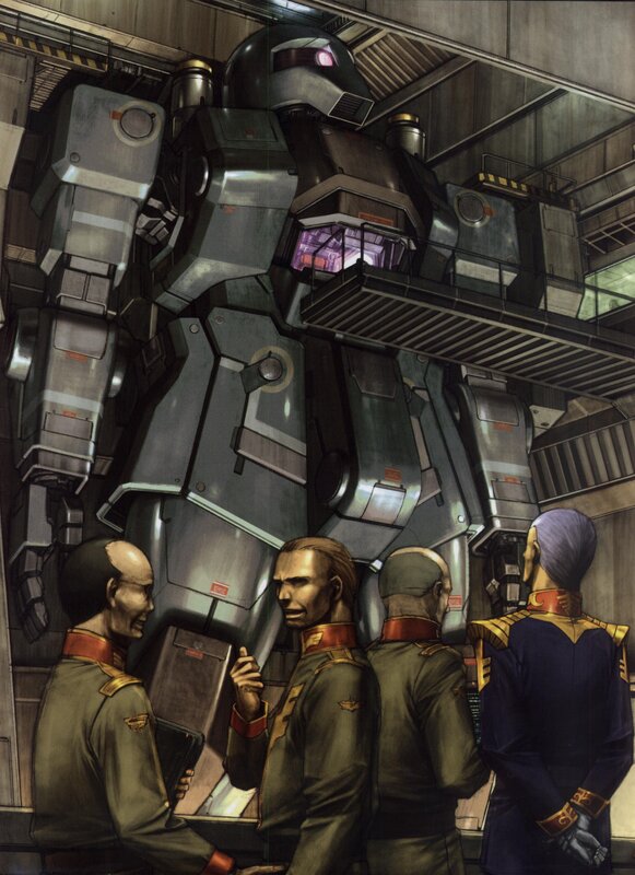 Gundam in a hangar
