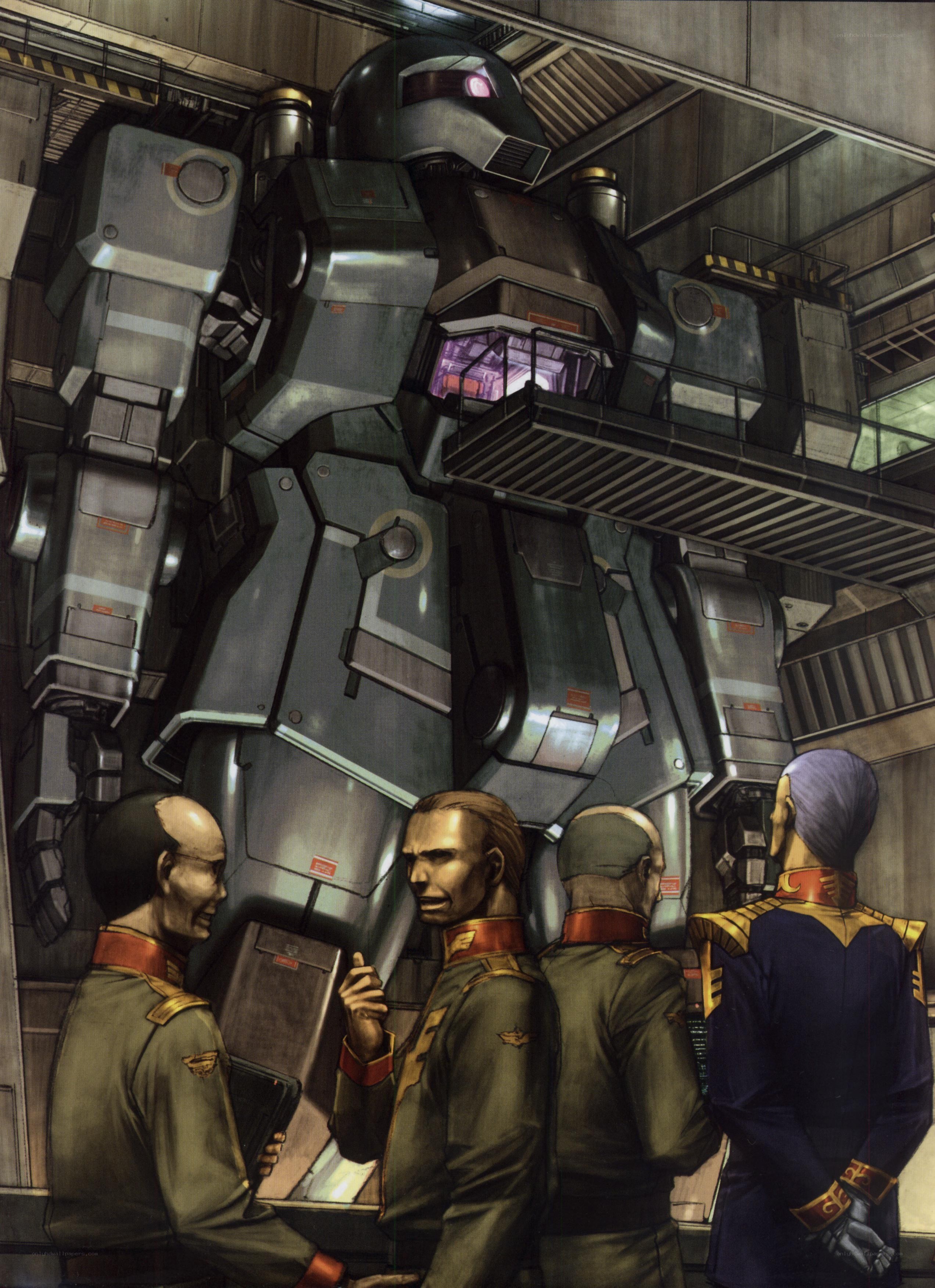 Gundam in a hangar