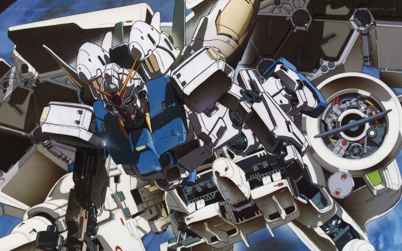 Gundam in a hangar