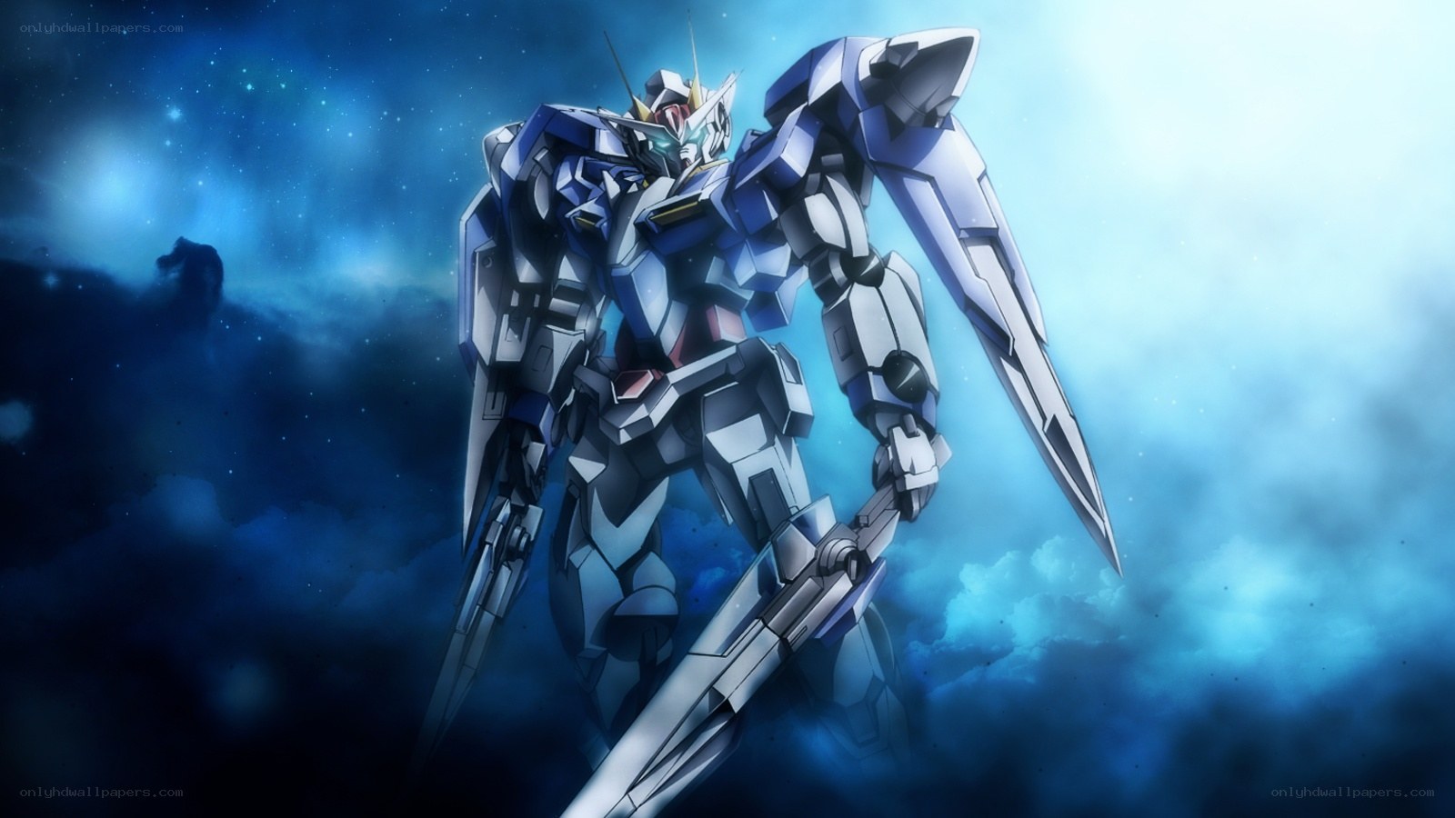 Gundam in a starry sky