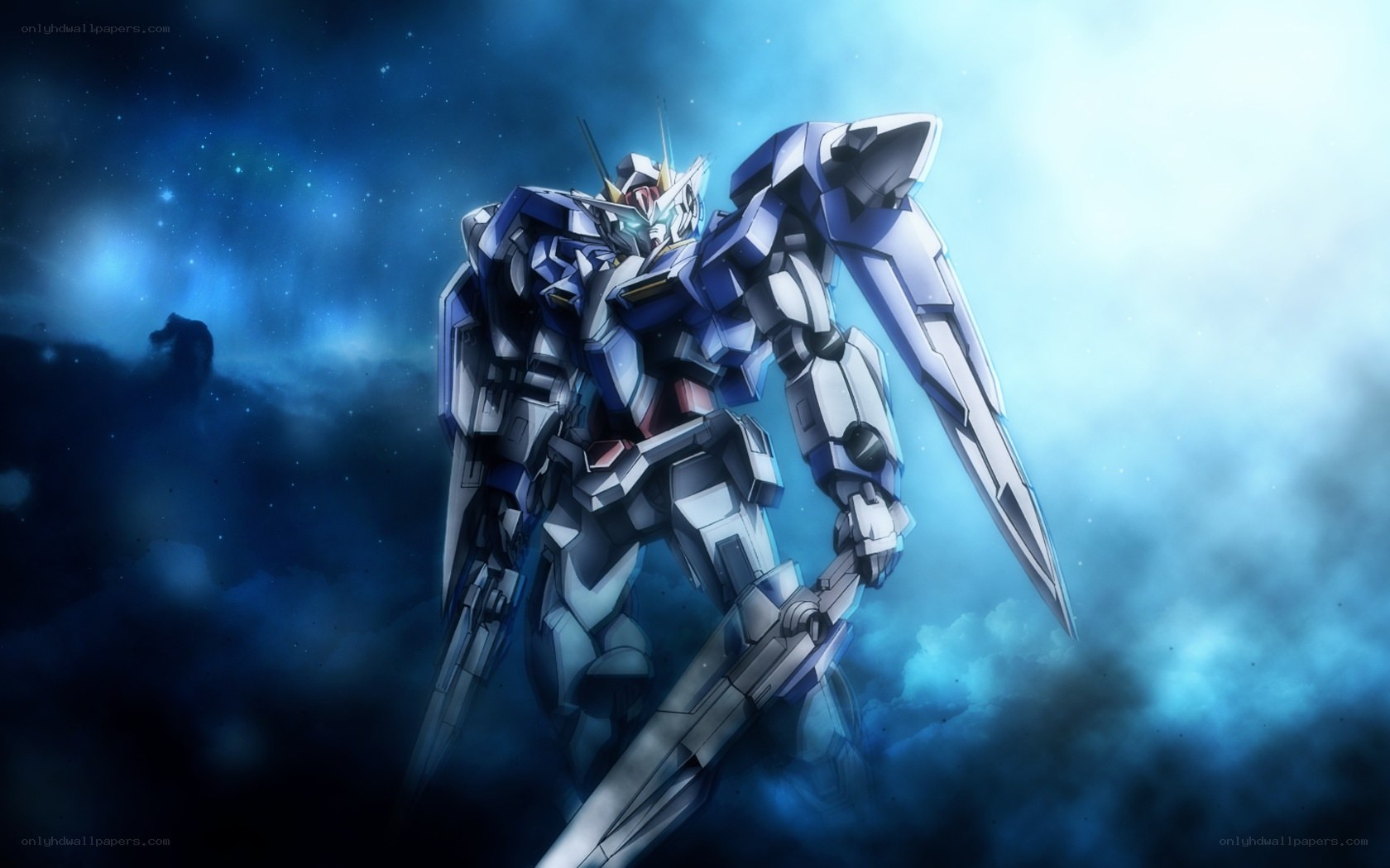 Gundam in a starry sky