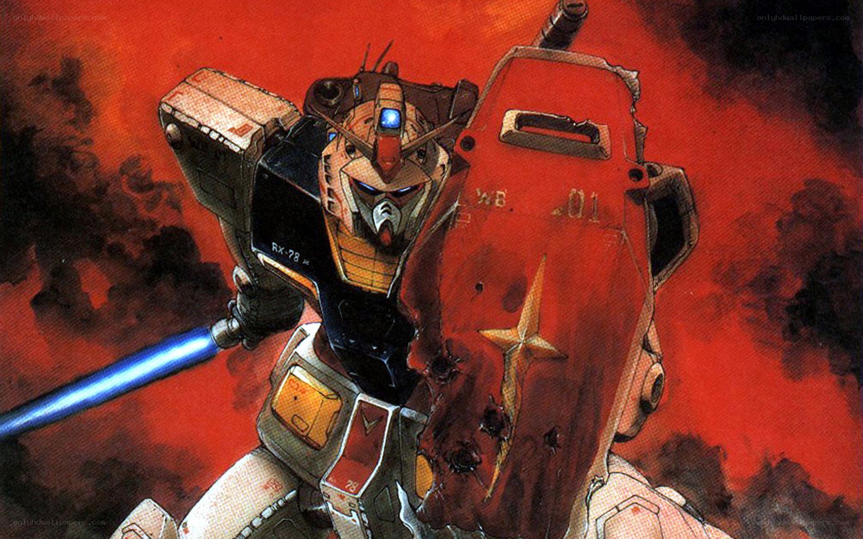 Gundam in battle