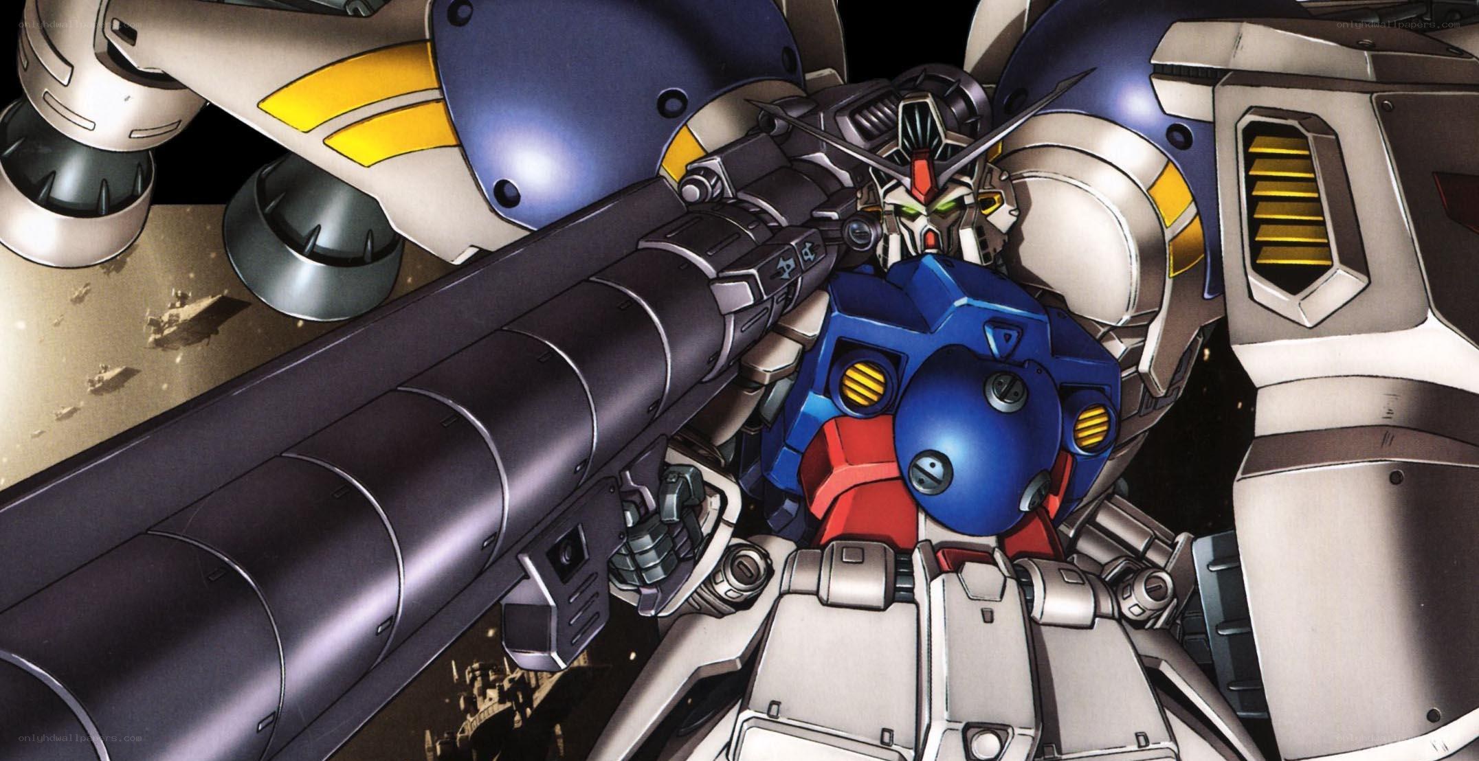 Gundam in combat stance