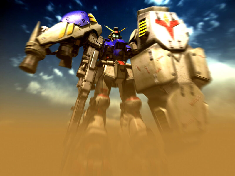 Gundam in desert battle