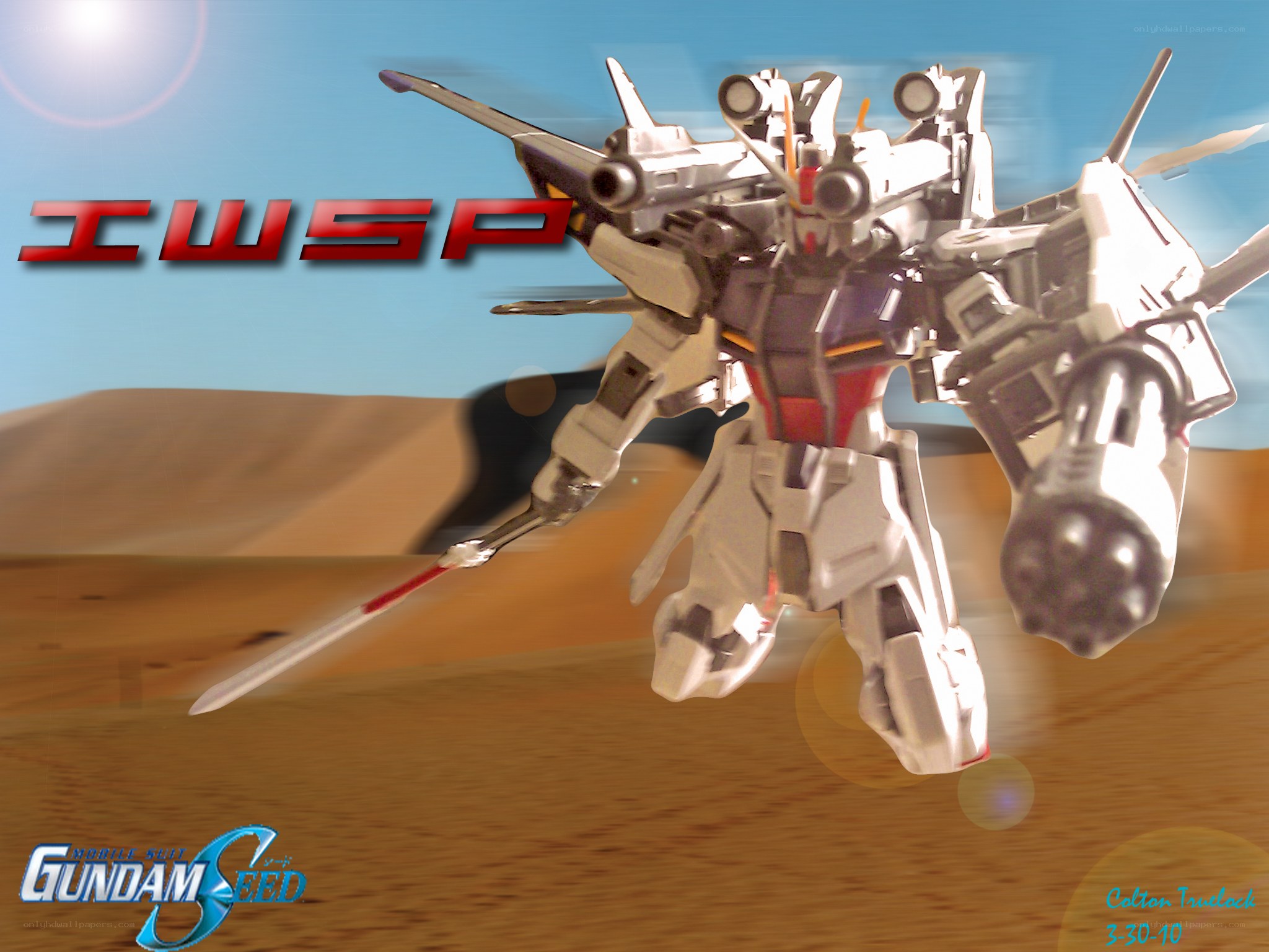 Gundam in desert combat