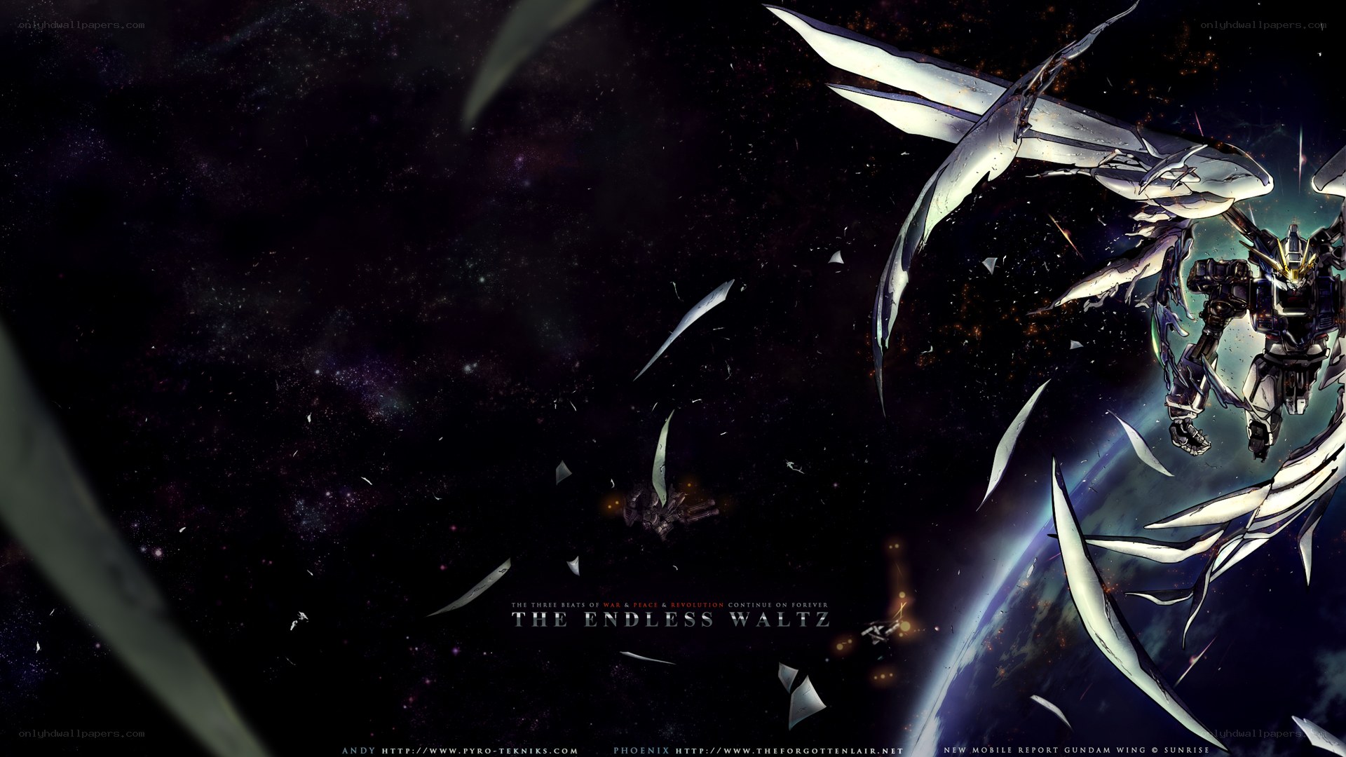 Gundam in space battle