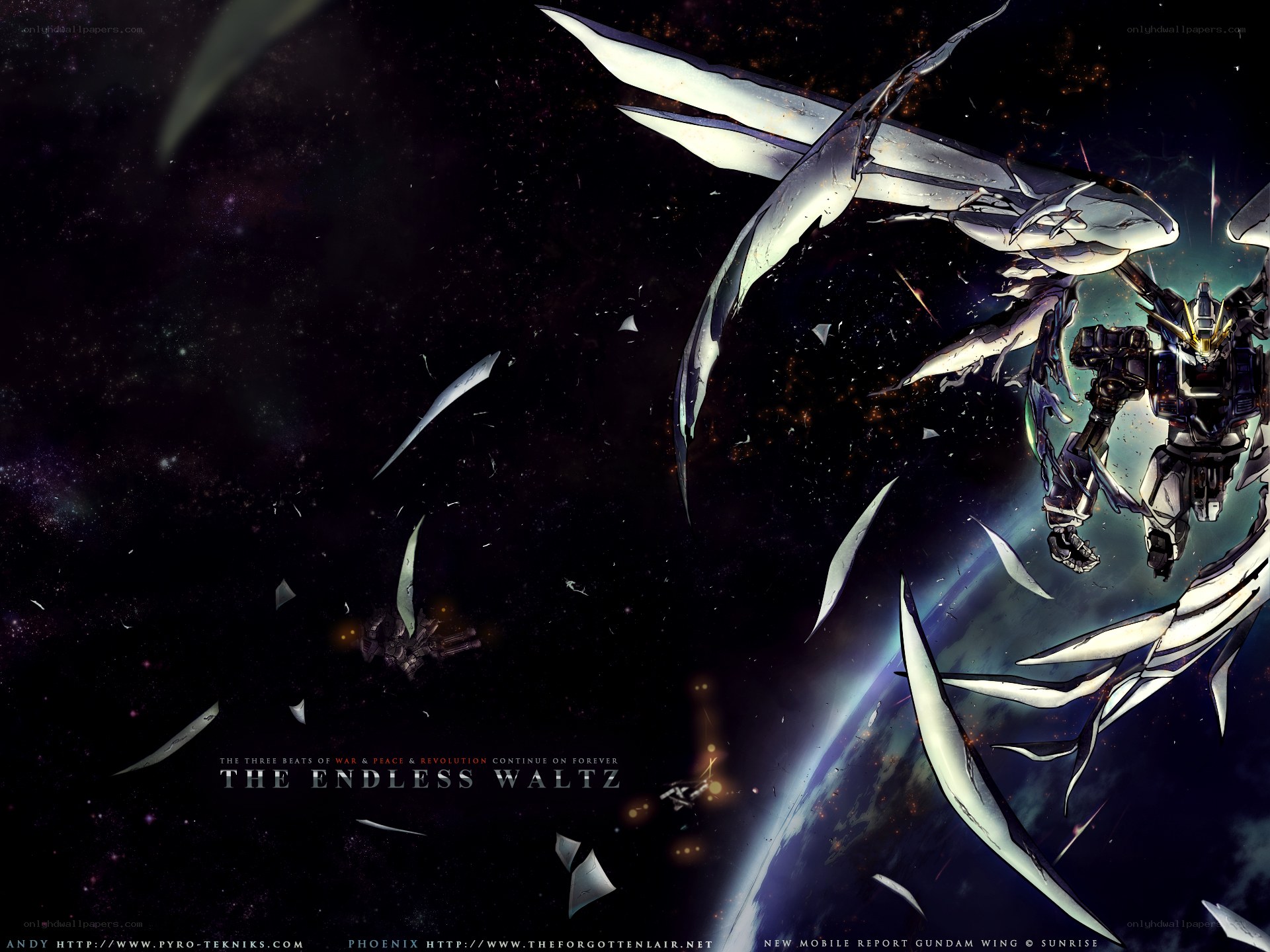 Gundam in space battle