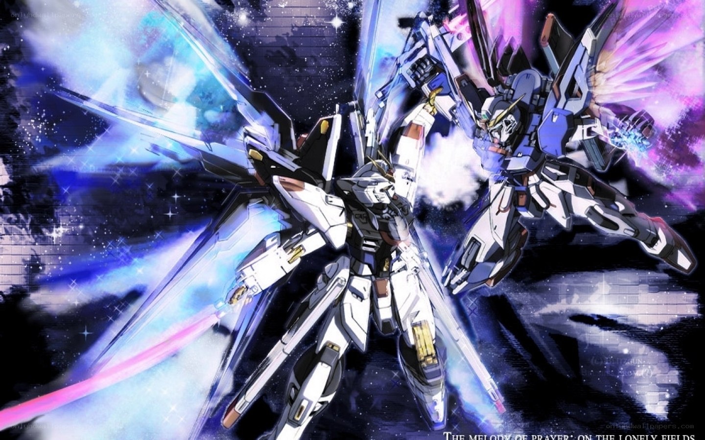 Gundam in space battle