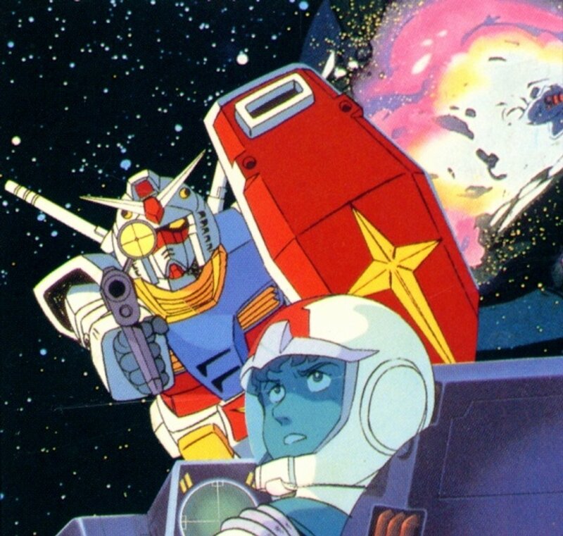 Gundam in space battle