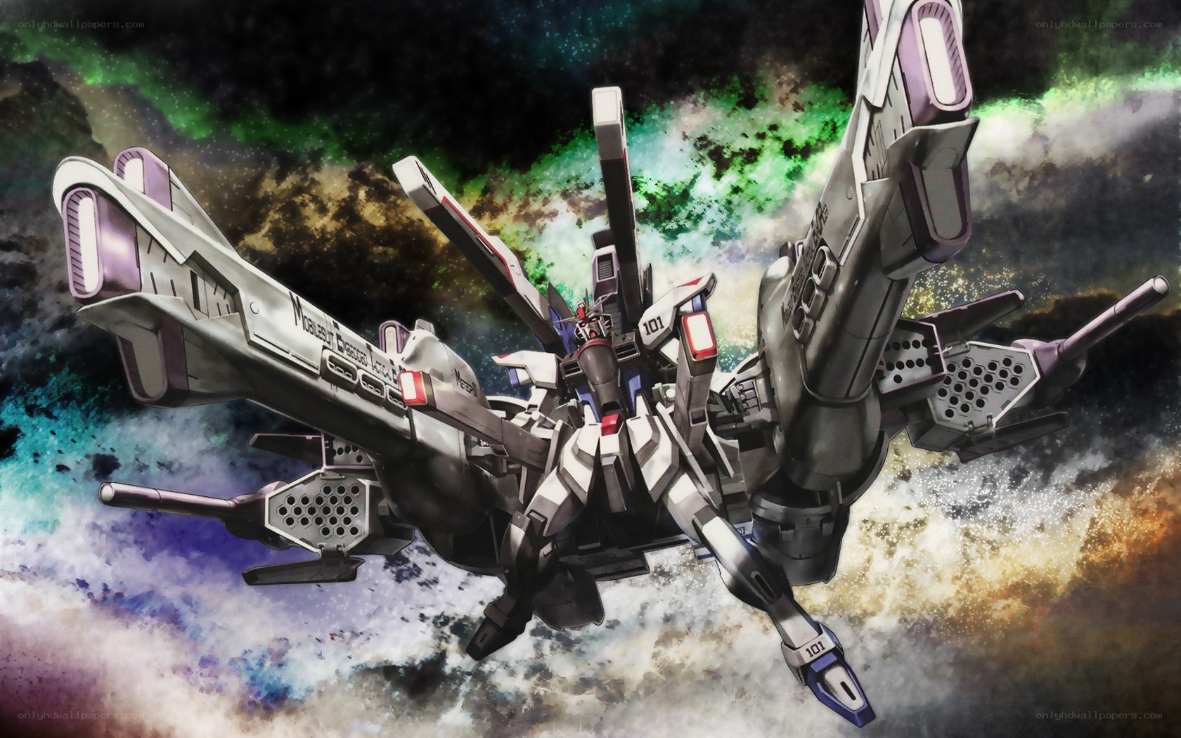 Gundam in space battle