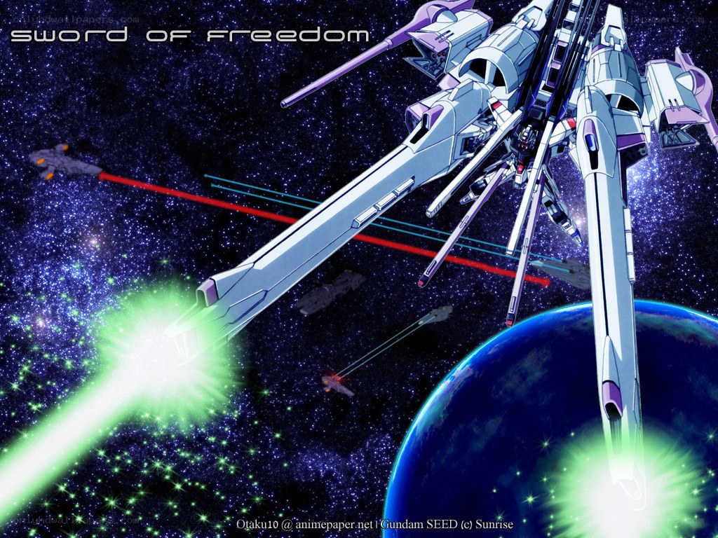 Gundam in space battle
