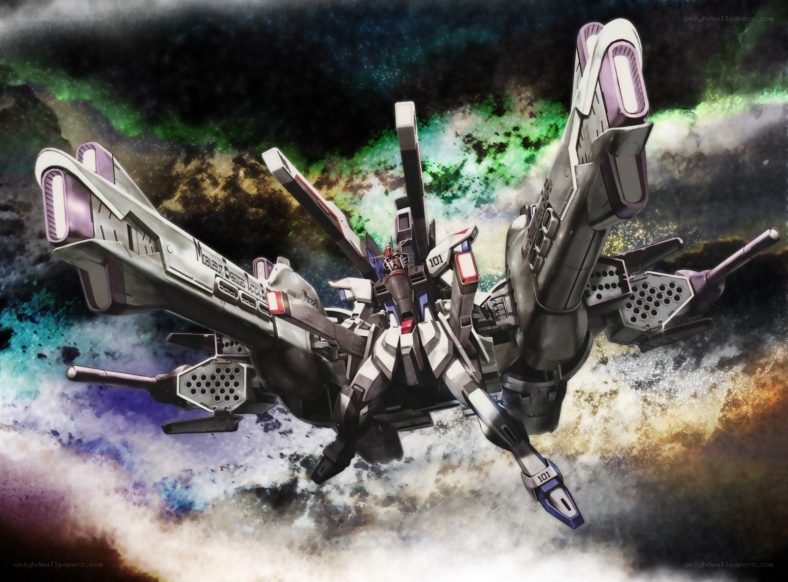 Gundam in space battle