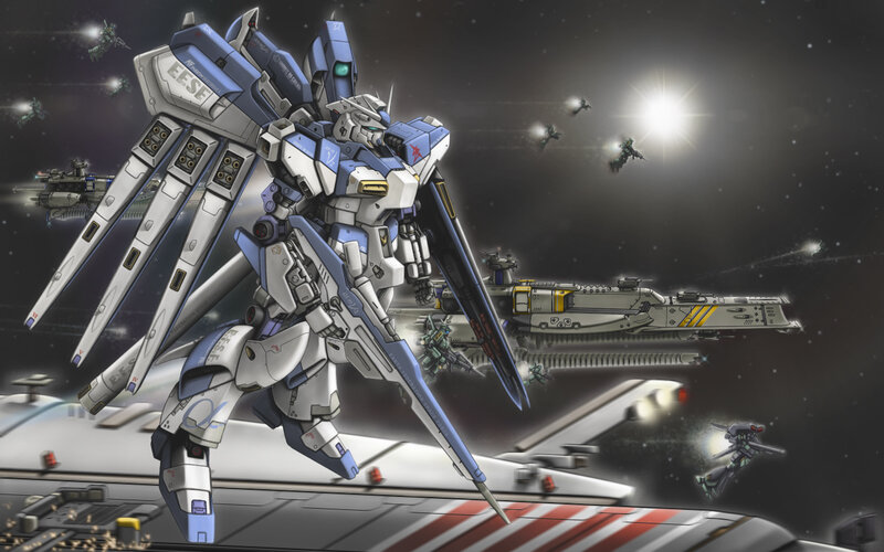 Gundam in space battle
