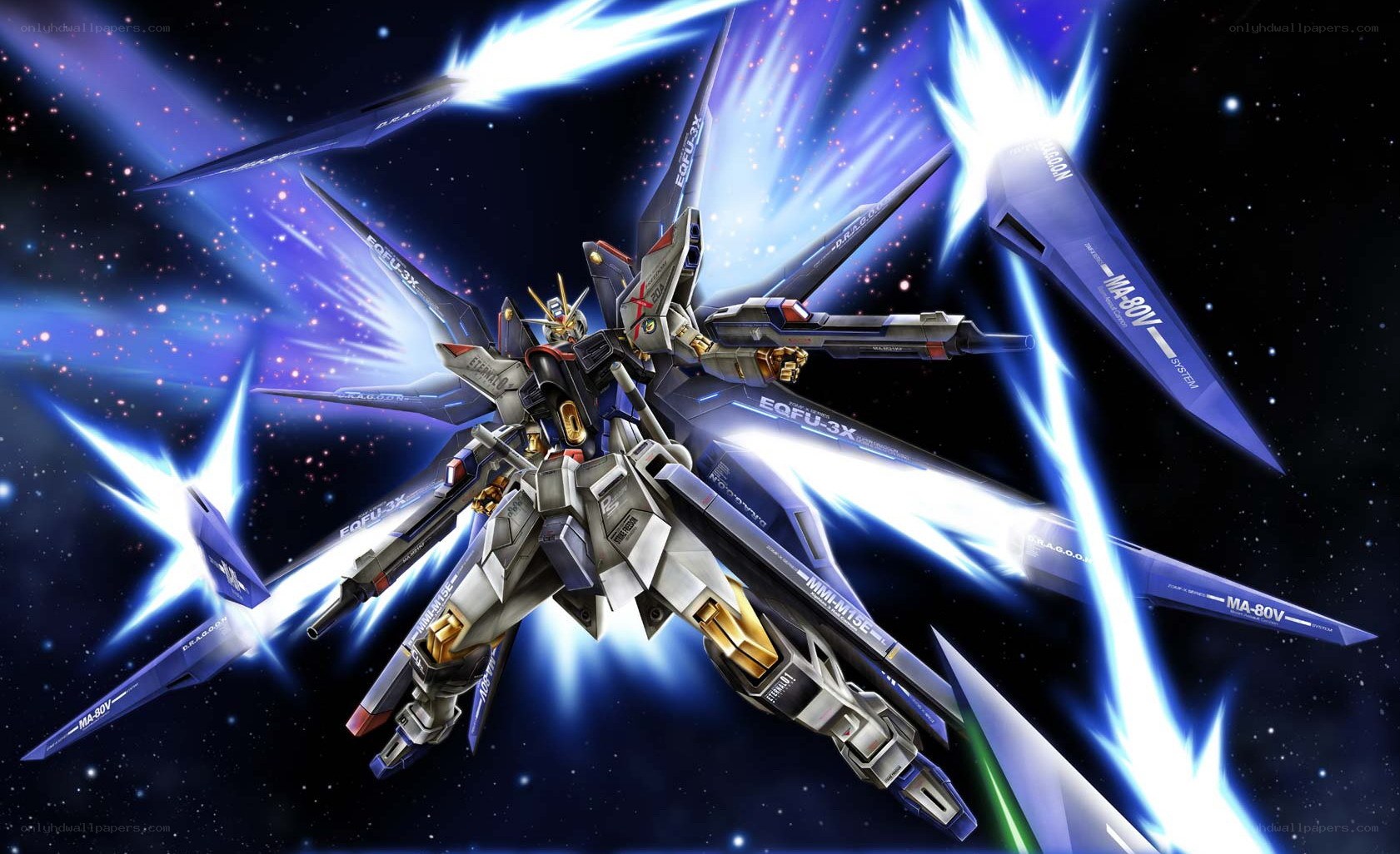 Gundam in space battle