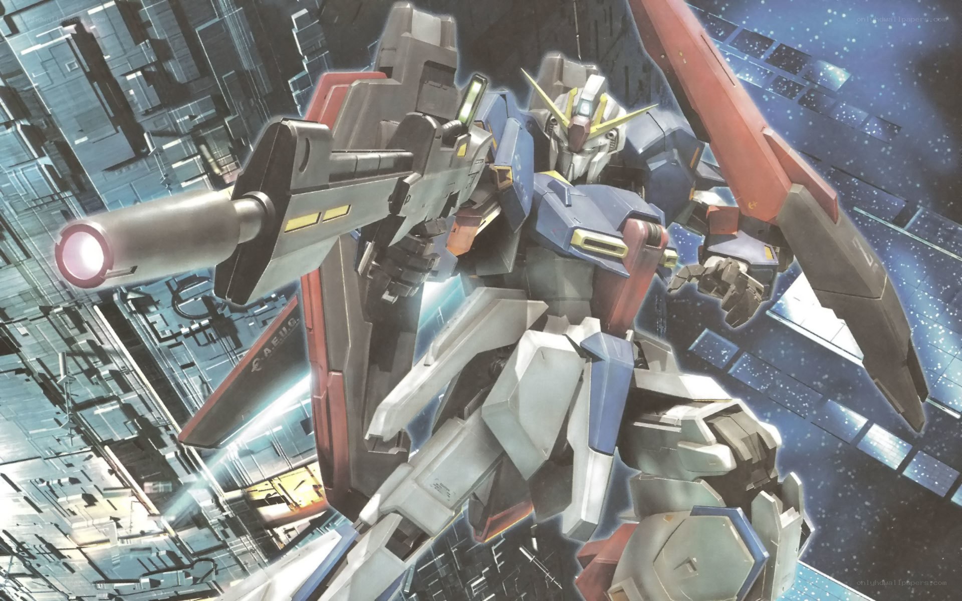 Gundam in space combat