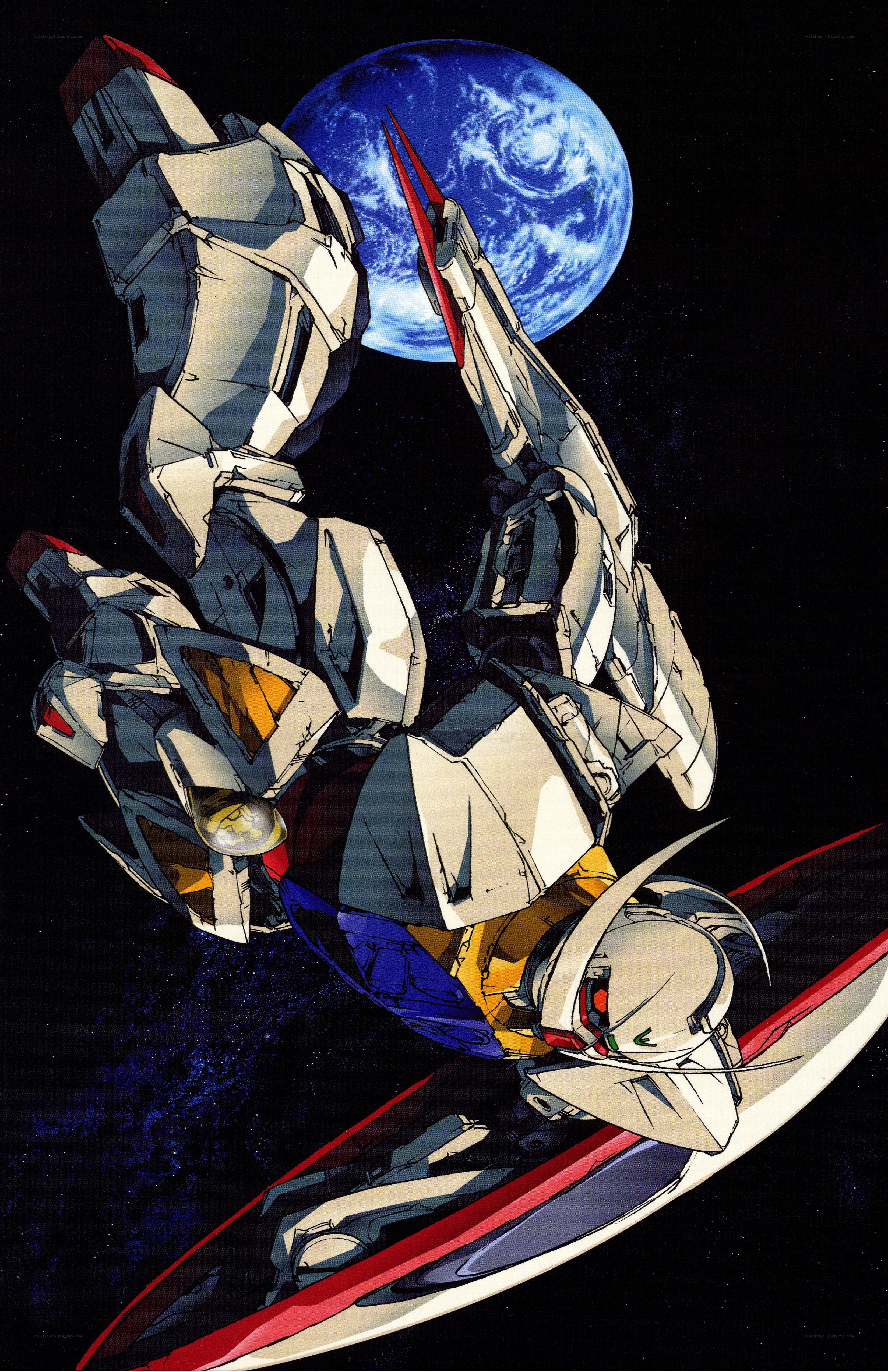 Gundam in space with Earth