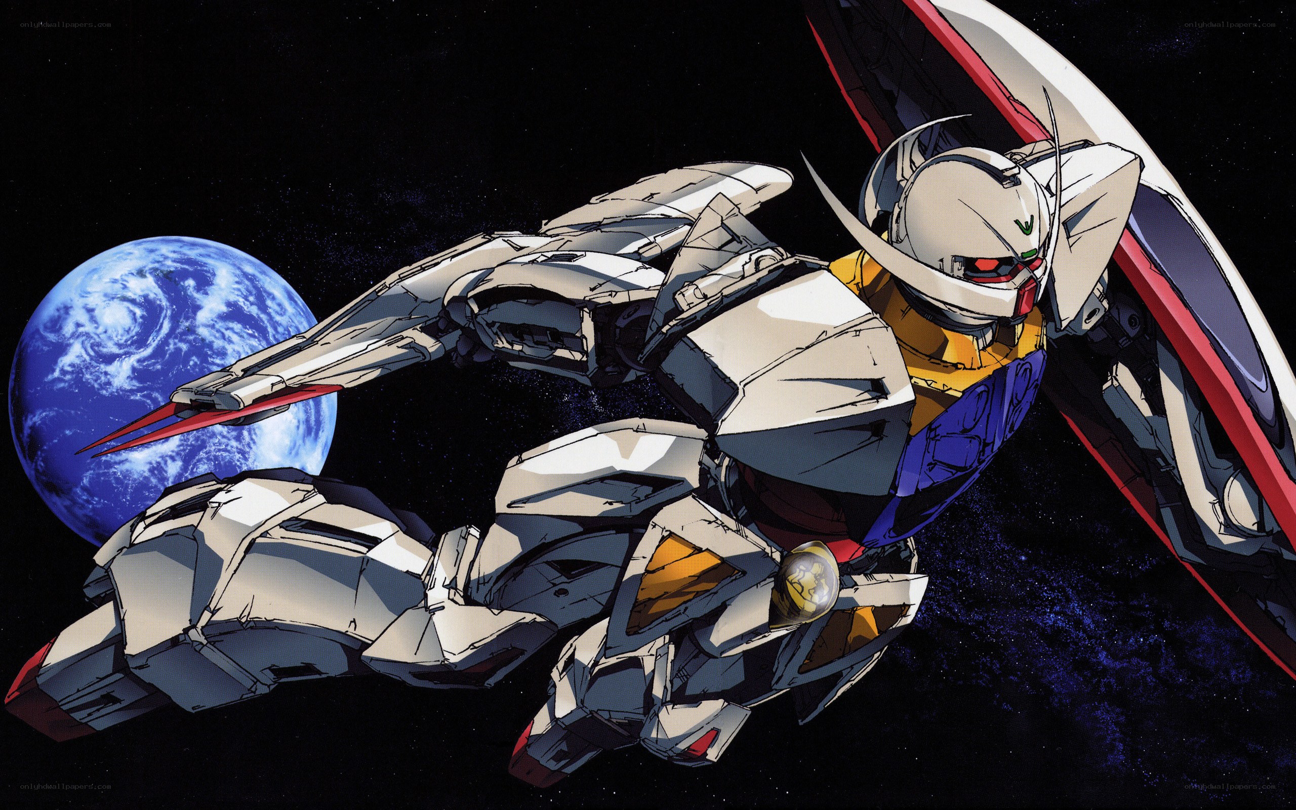 Gundam in space with Earth