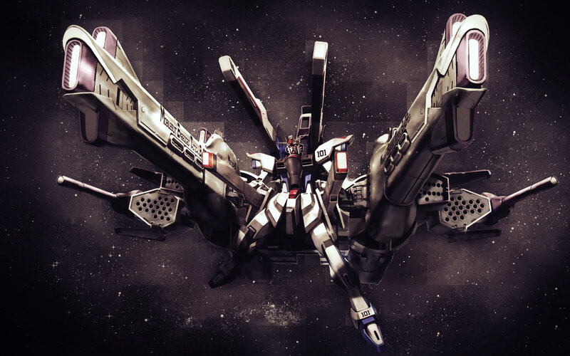 Gundam in space with wings