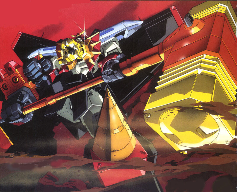 Gundam mech in battle