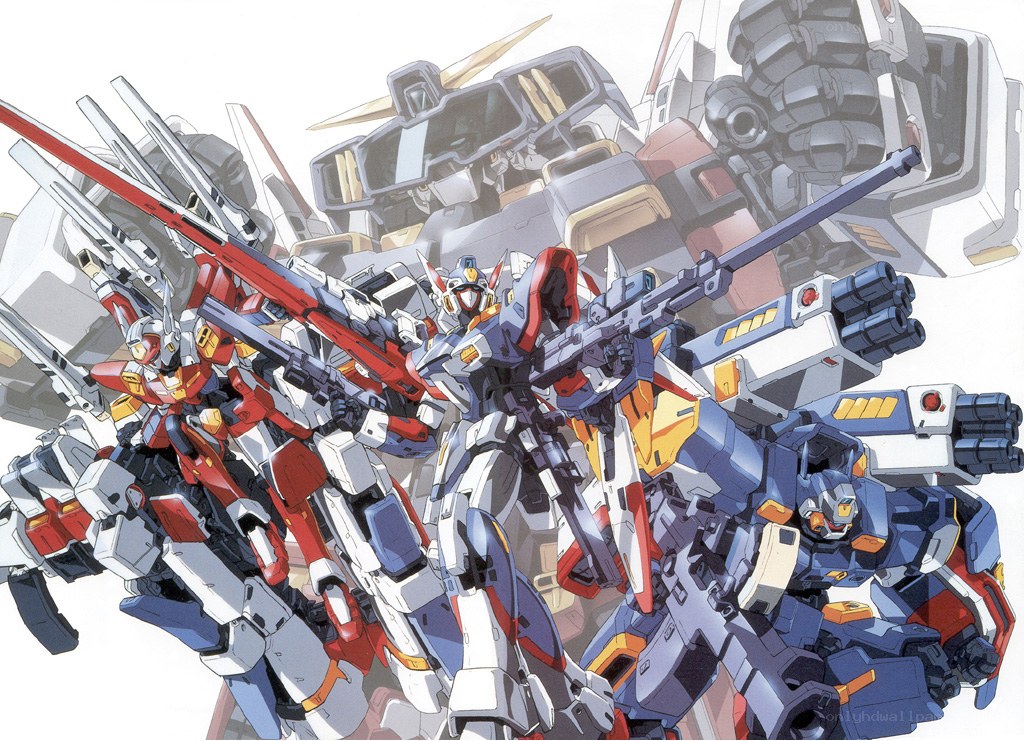 Gundam mecha battle formation