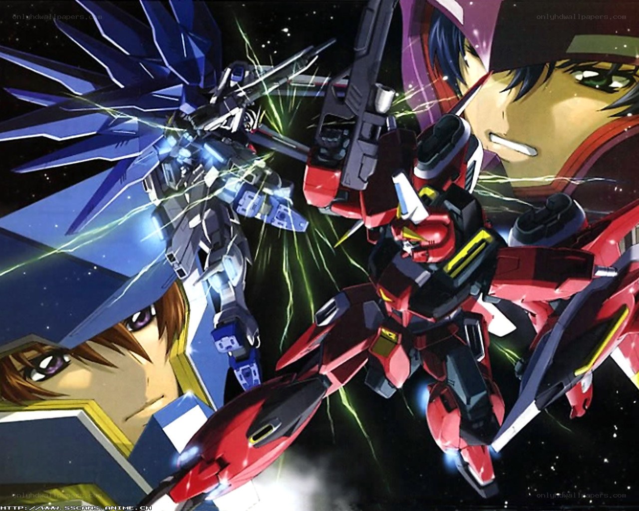 Gundam mecha battle scene