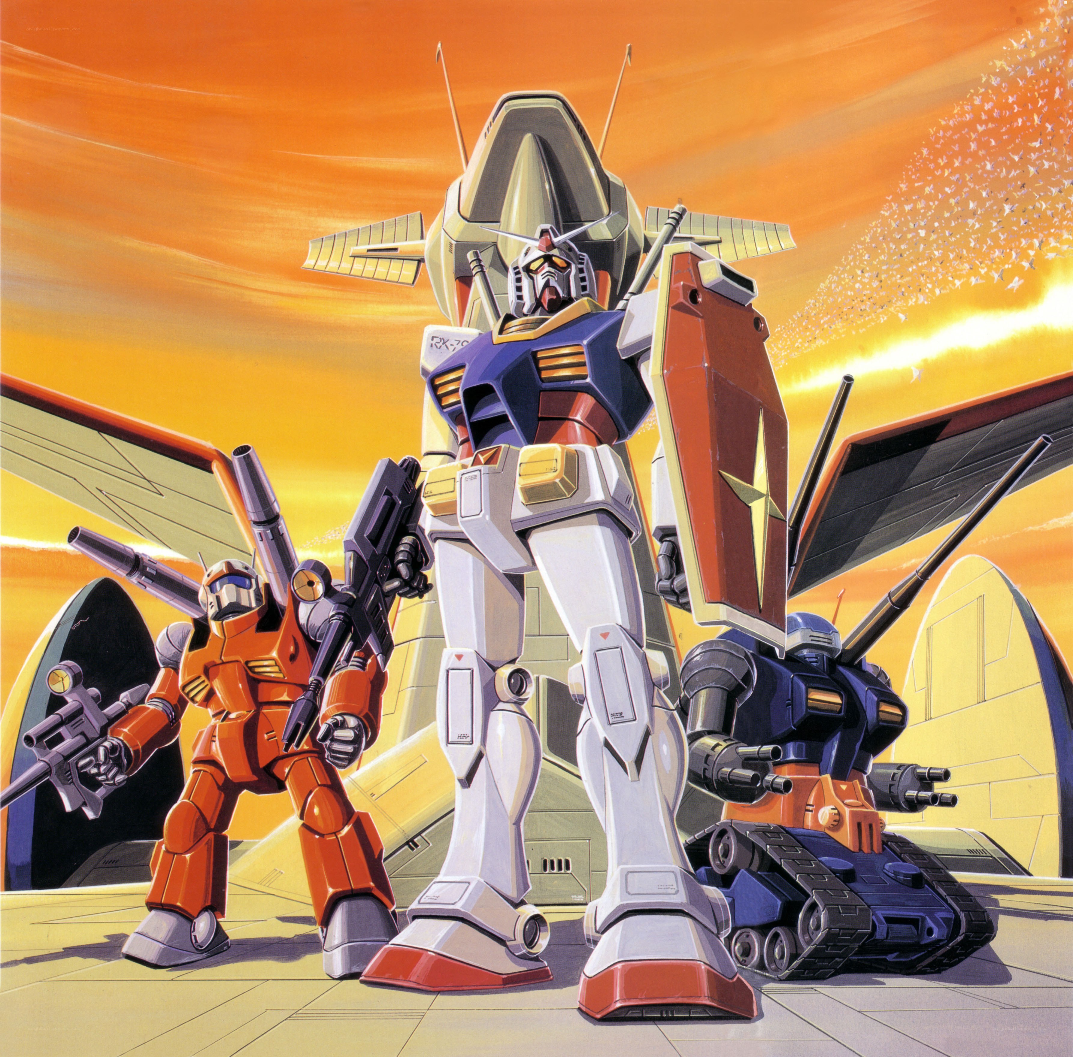 Gundam mecha battle scene
