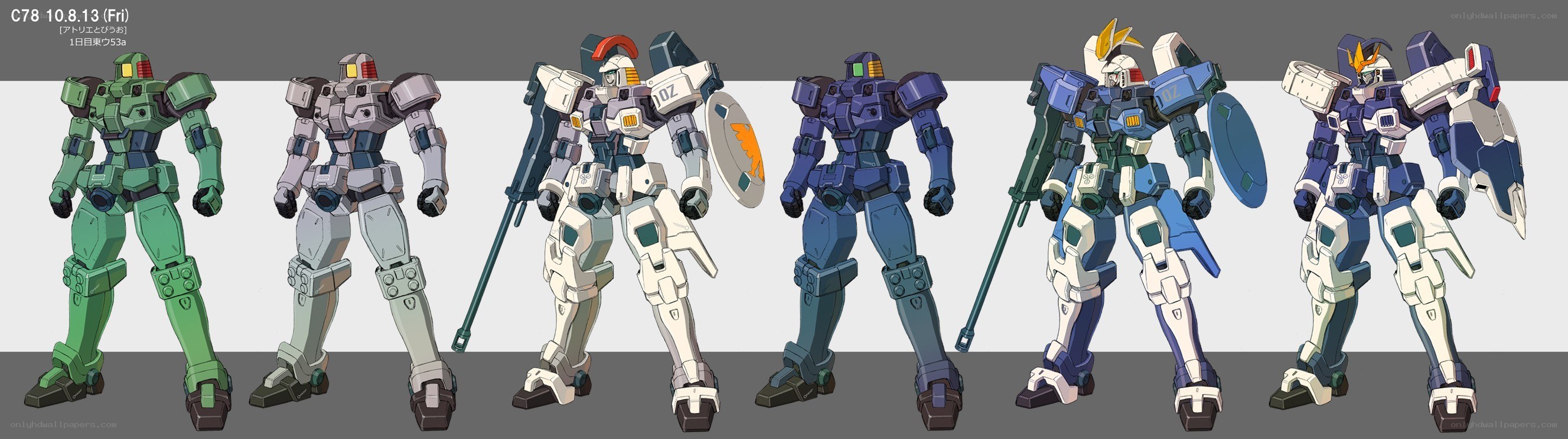 Gundam mecha design lineup
