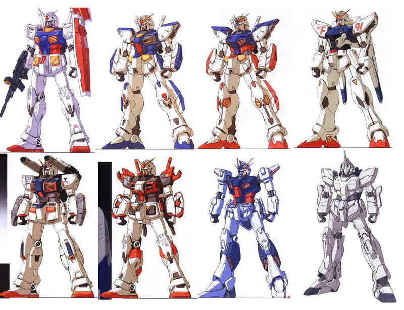 Gundam mecha designs