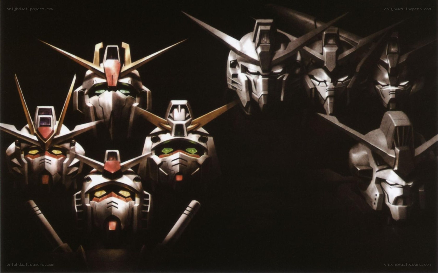 Gundam mecha heads lineup