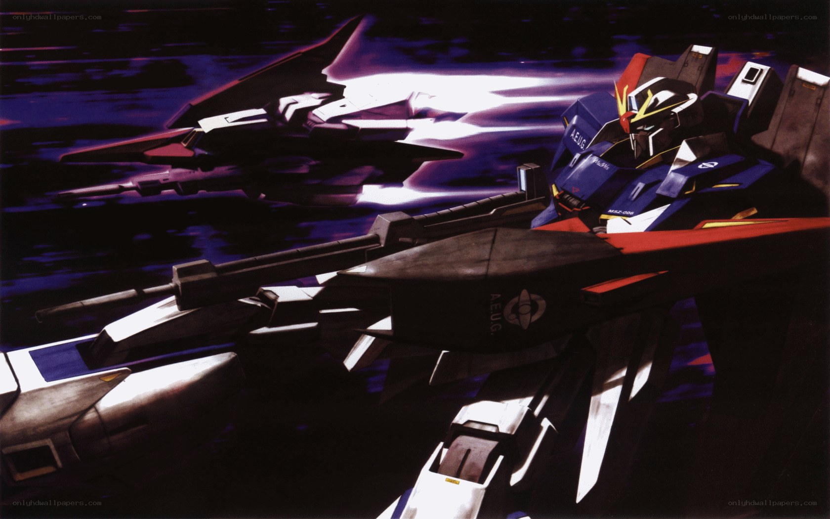 Gundam mecha in space