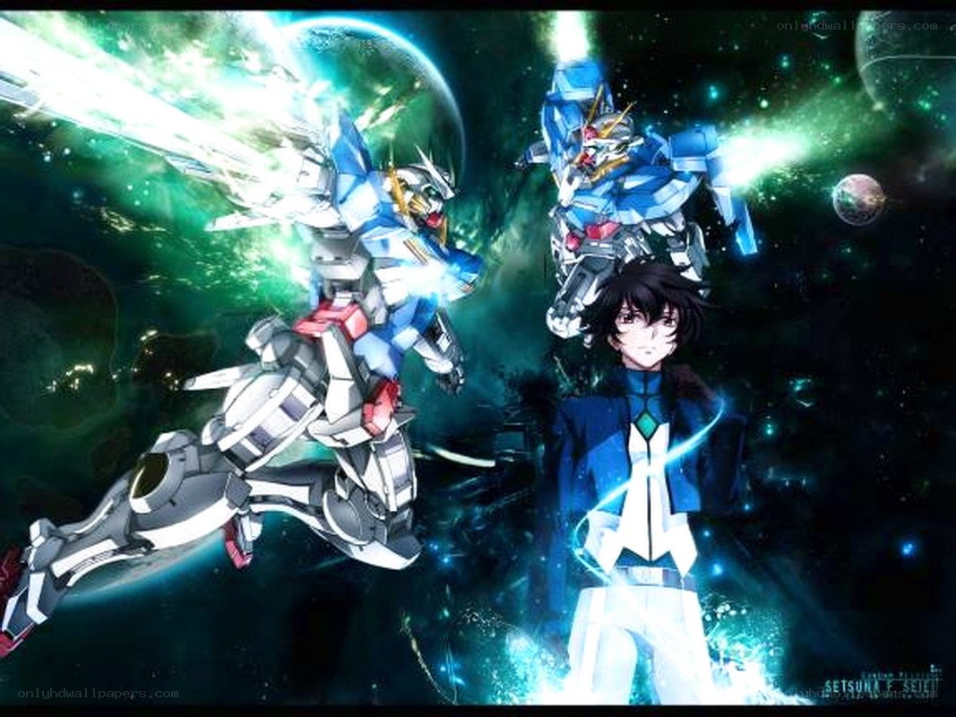 Gundam mecha in space