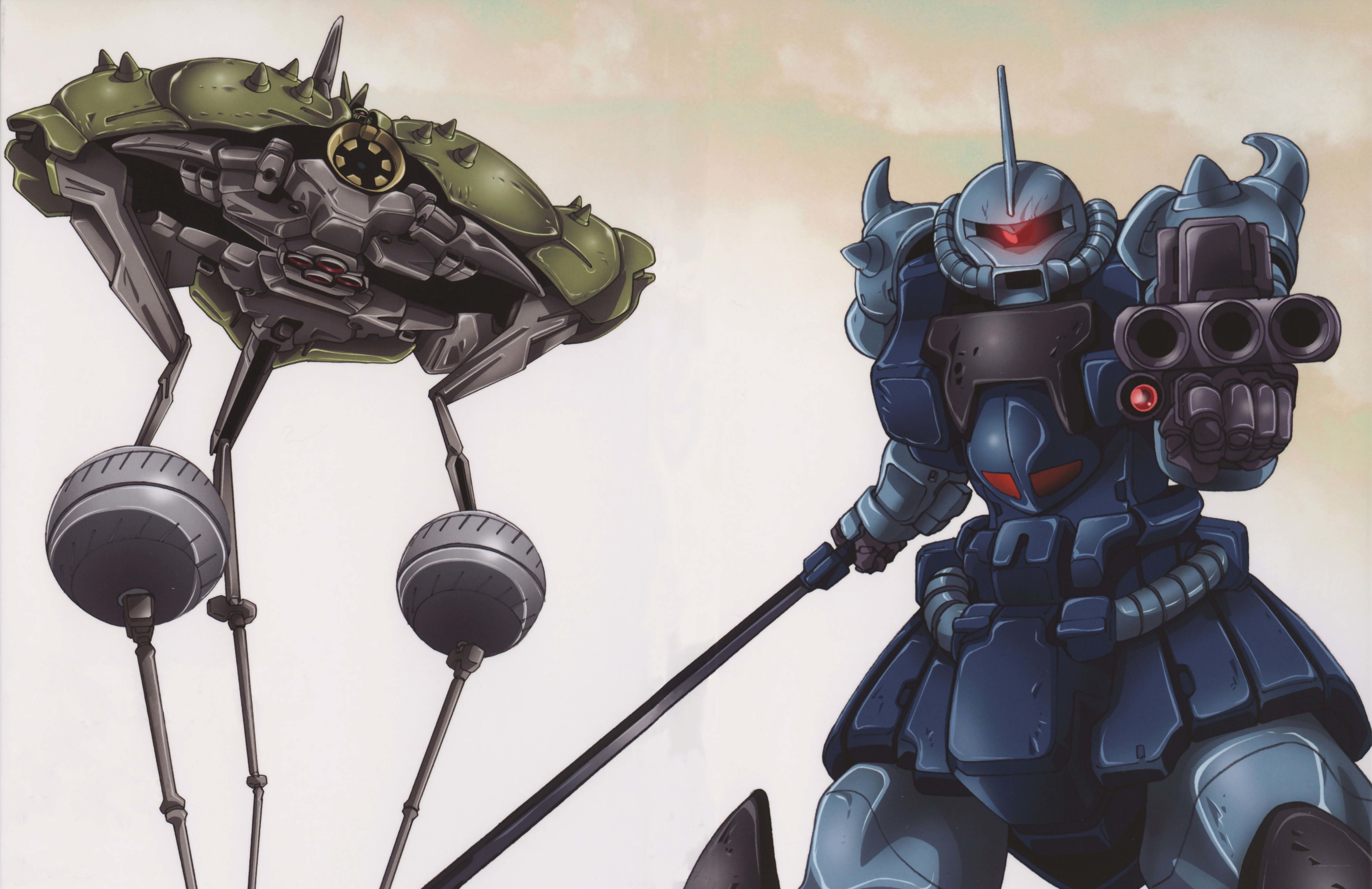 Gundam mechs in combat