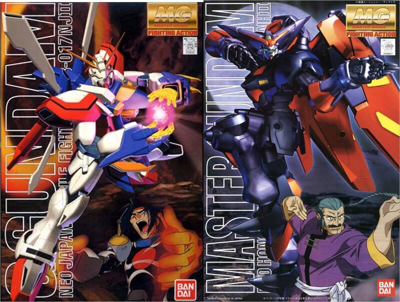 Gundam model kit boxes