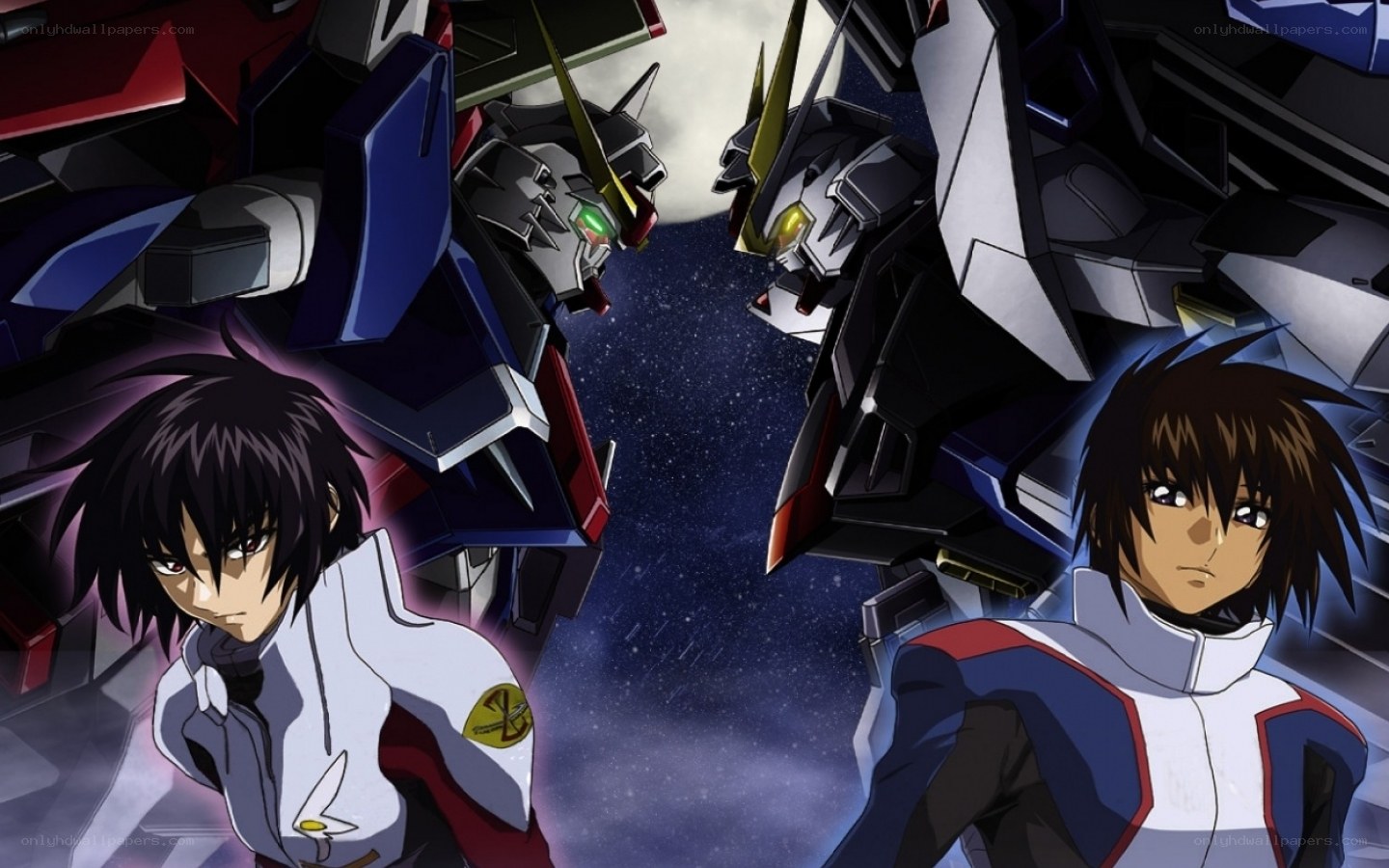 Gundam pilots face off in space