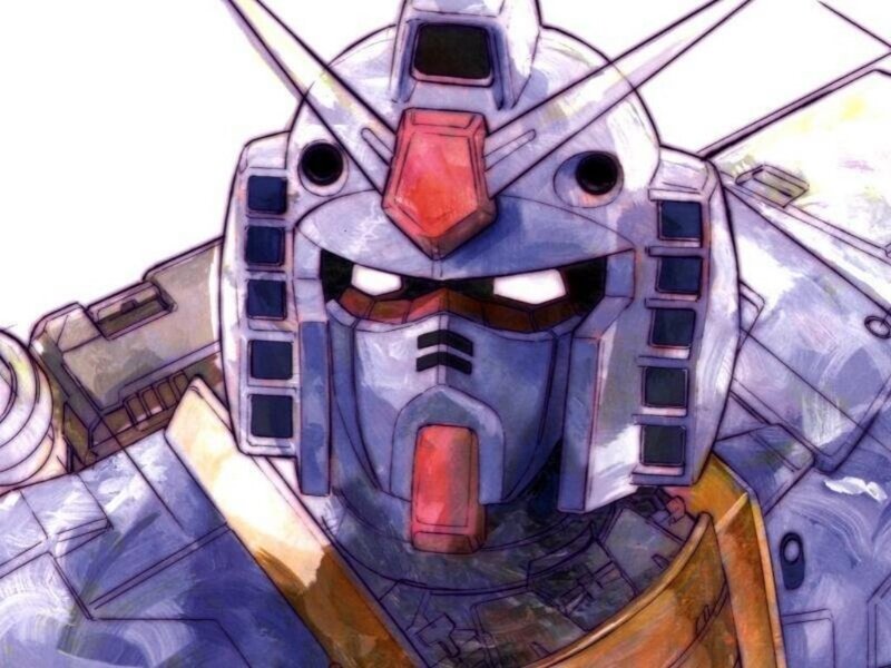 Gundam Robot Head — Blue, Dramatic