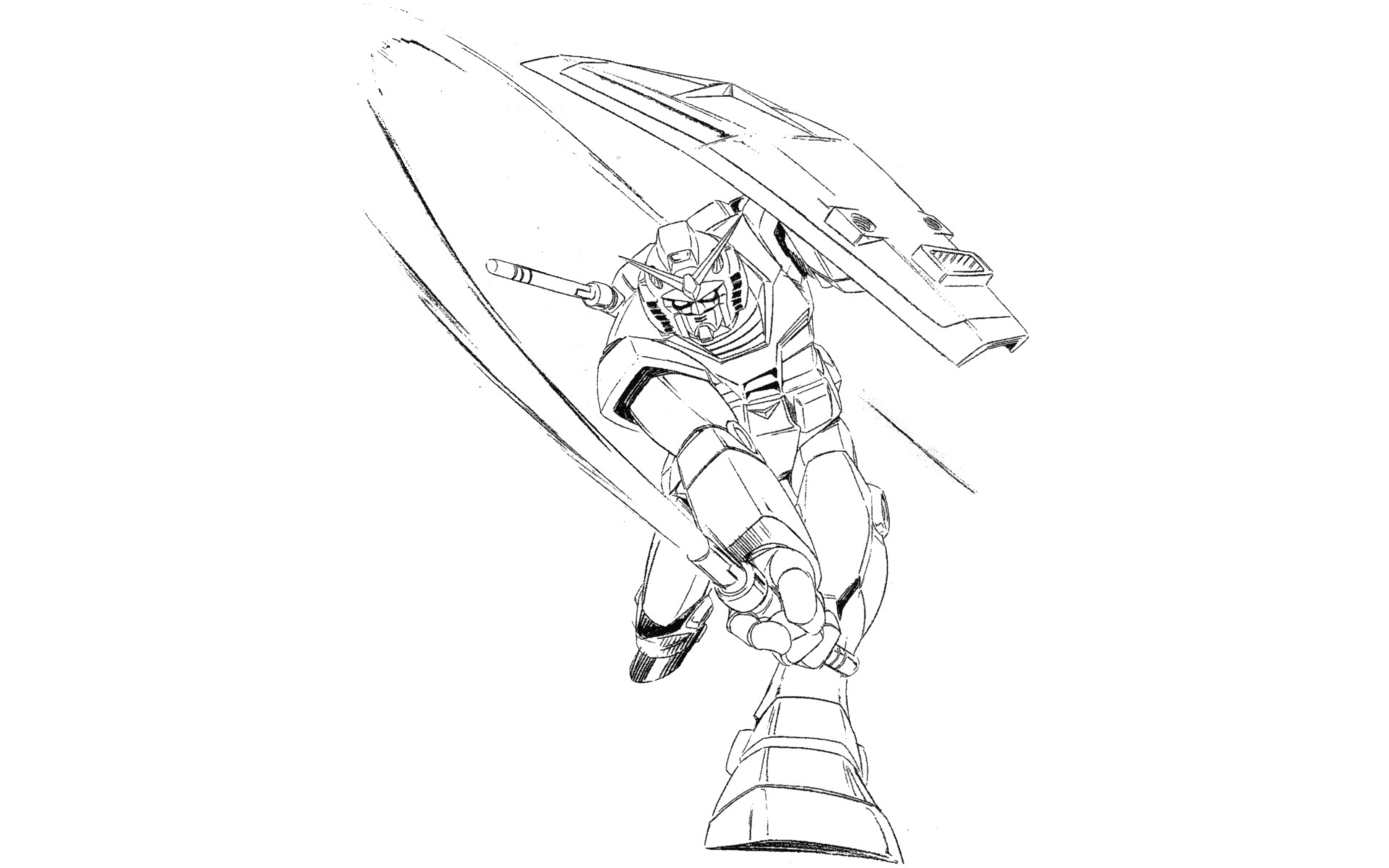 Gundam robot in action