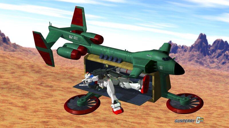 Gundam Robot in Aircraft