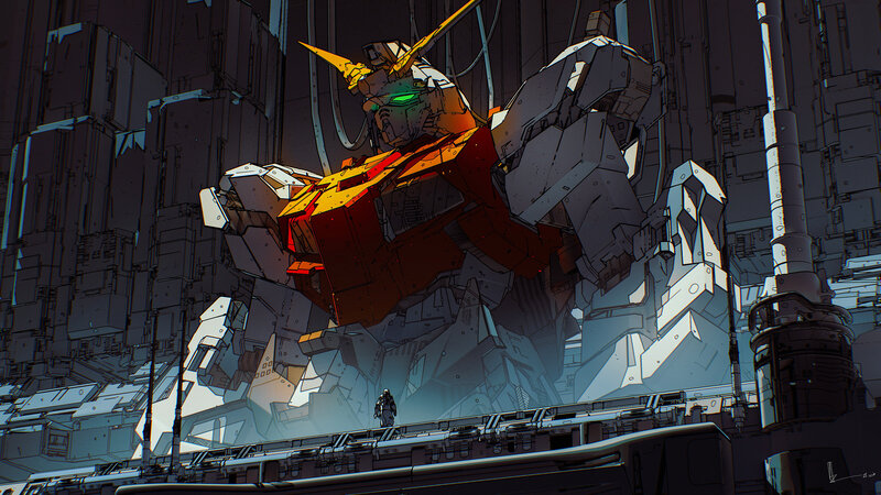 Gundam Robot in City