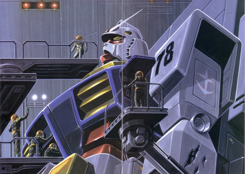 Gundam Robot in Hangar — Gray